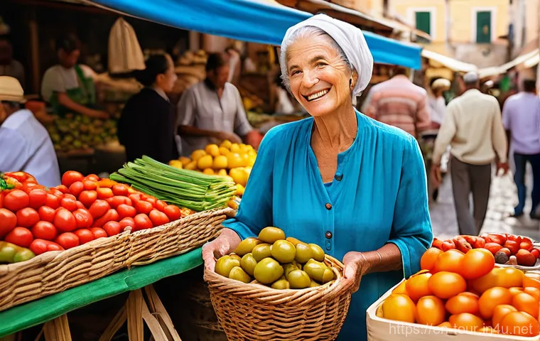 글로벌 관광 시장 - **Prompt: Authentic Culinary Connection in a Mediterranean Market**
    Generate an image of a vibra...