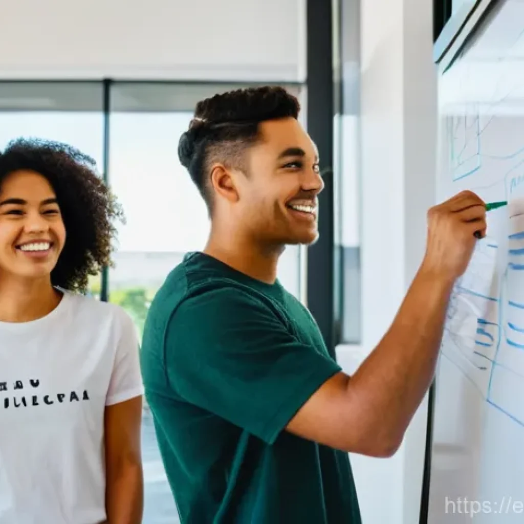 브랜드 마케팅 - **Prompt:** A diverse group of young adults (aged approximately 18-25) in a bright, modern co-workin...