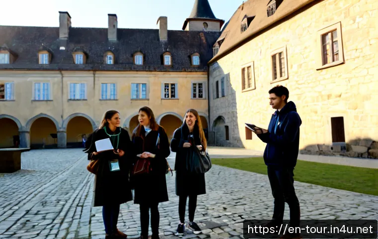 관광학과 문화유산 - Photorealistic university tourism and cultural heritage field study, diverse college students with a...